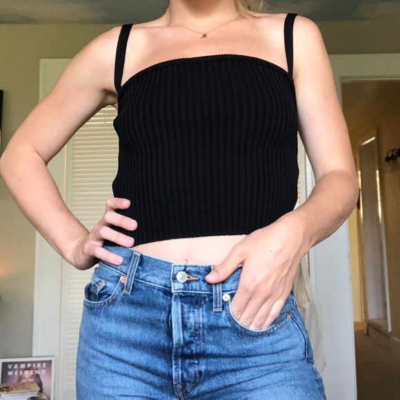 UNIF Tops - UNIF Black Ribbed Baby Tank